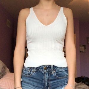 White tight tank top